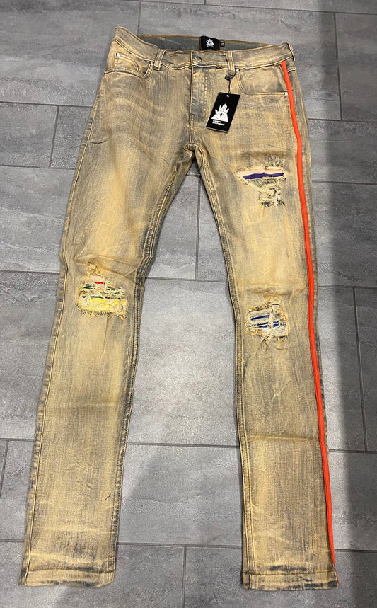 Men’s blue slim fit stone wash jeans